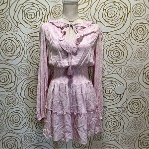 House of Harlow 1960 lilac paisley Long Sleeve Dress